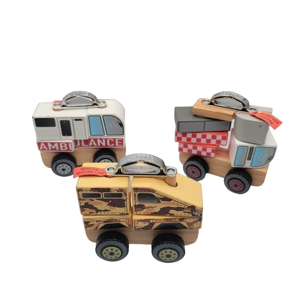 J'adore Paris Wooden Stacking Truck Toy Lot of 3